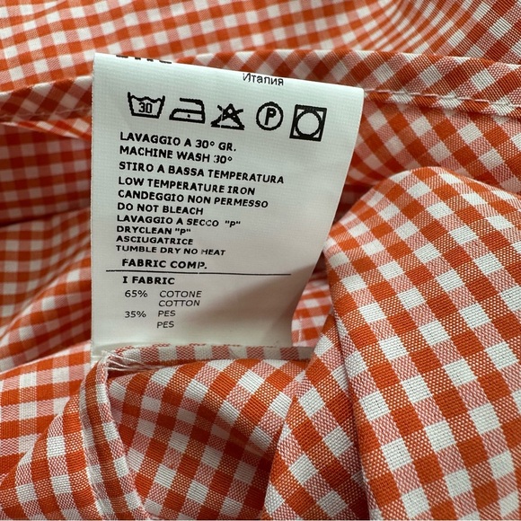 Mimi Sol Made In Italy Girls Skirt Size 14 Flare Orange White Gingham NWOT - Picture 8 of 8